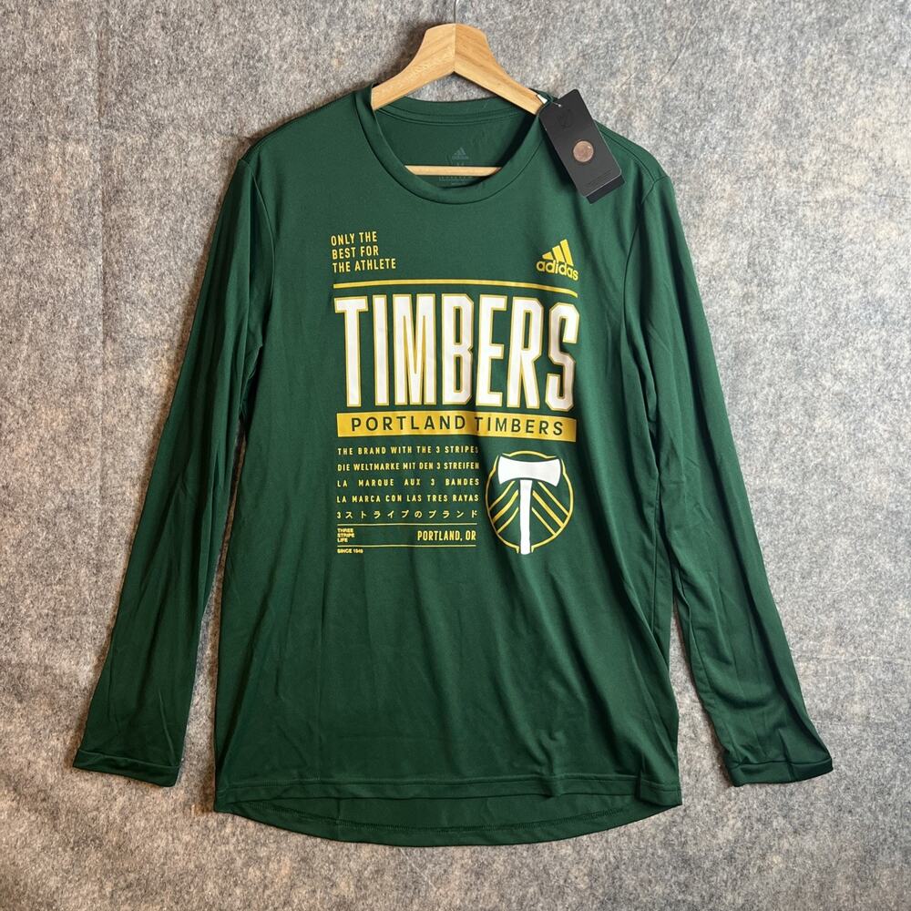 Portland Timbers adidas Pregame Long Sleeve Performance Pullover Mens Medium NWT
